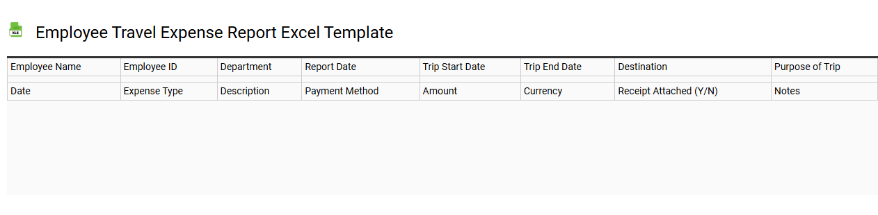 Employee travel expense report Excel template