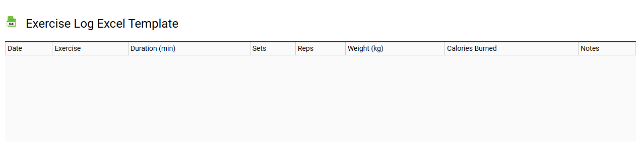 Exercise log Excel template