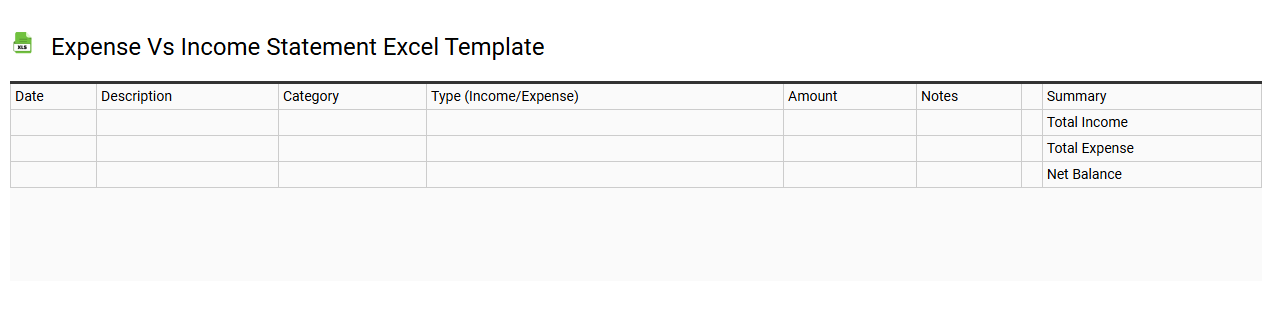 Expense vs income statement Excel template