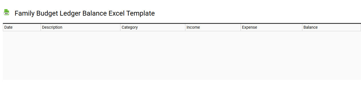 Family budget ledger balance Excel template
