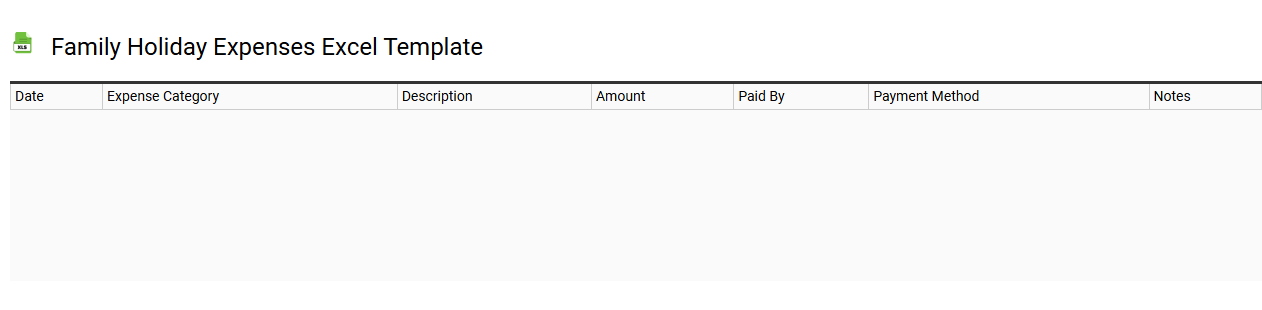 Family holiday expenses Excel template