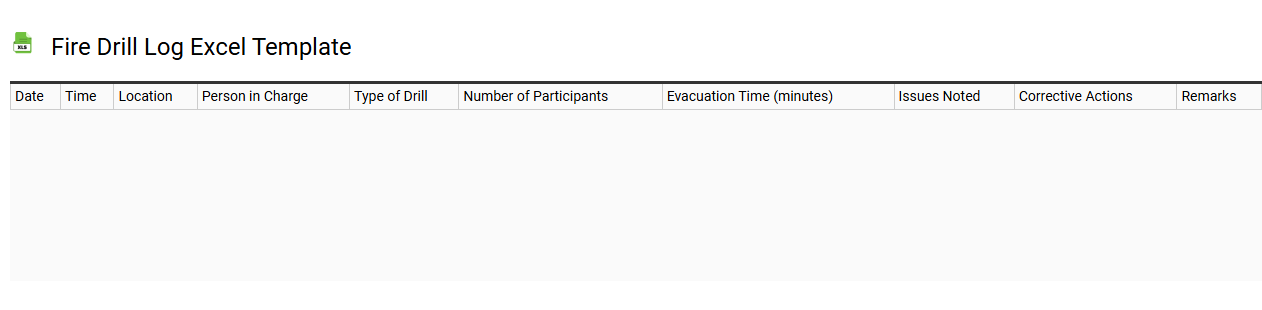 Fire drill log Excel template