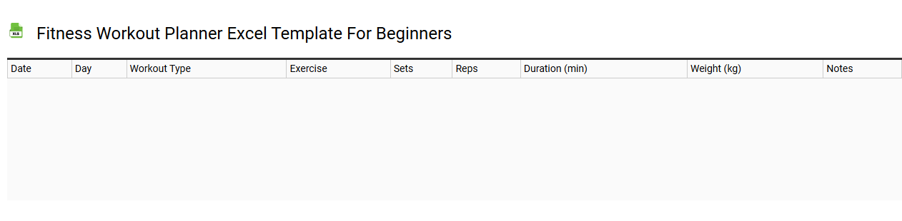 Fitness workout planner Excel template for beginners