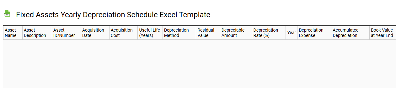 Fixed assets yearly depreciation schedule Excel template