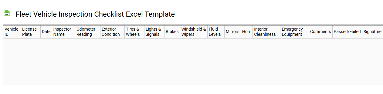 Fleet vehicle inspection checklist Excel template