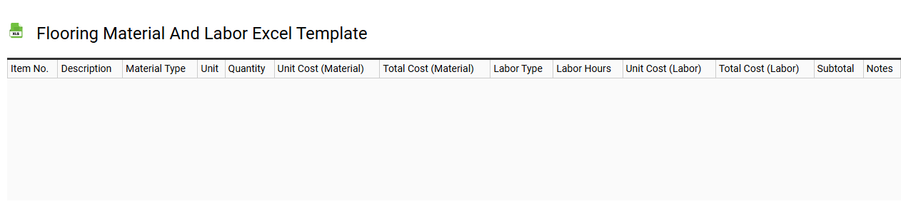 Flooring material and labor Excel template