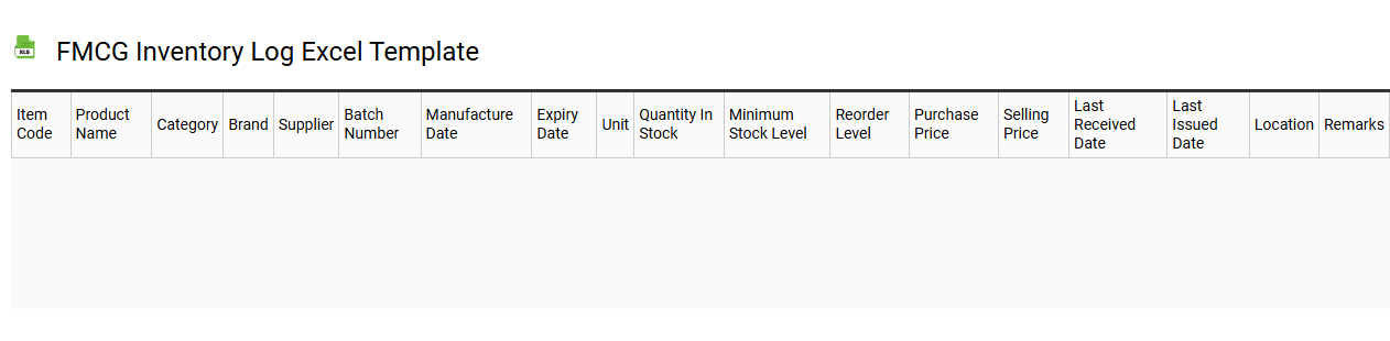 FMCG inventory log Excel template
