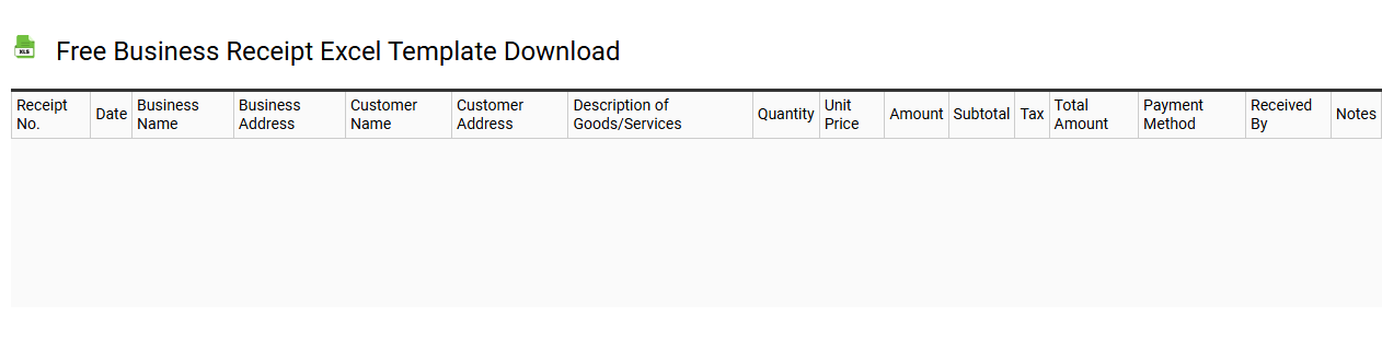 Free business receipt Excel template download