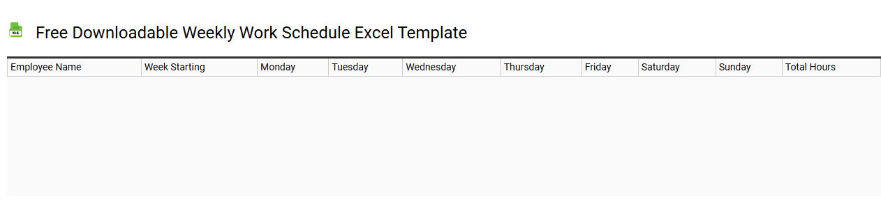 Free downloadable weekly work schedule Excel template
