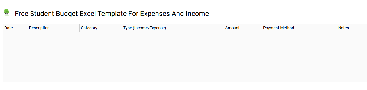 Free student budget Excel template for expenses and income