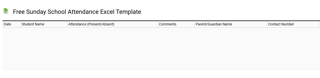Free Sunday school attendance Excel template