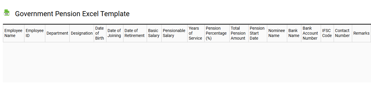 Government pension Excel template