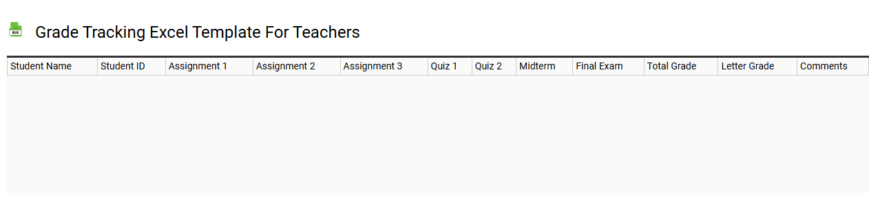 Grade tracking Excel template for teachers