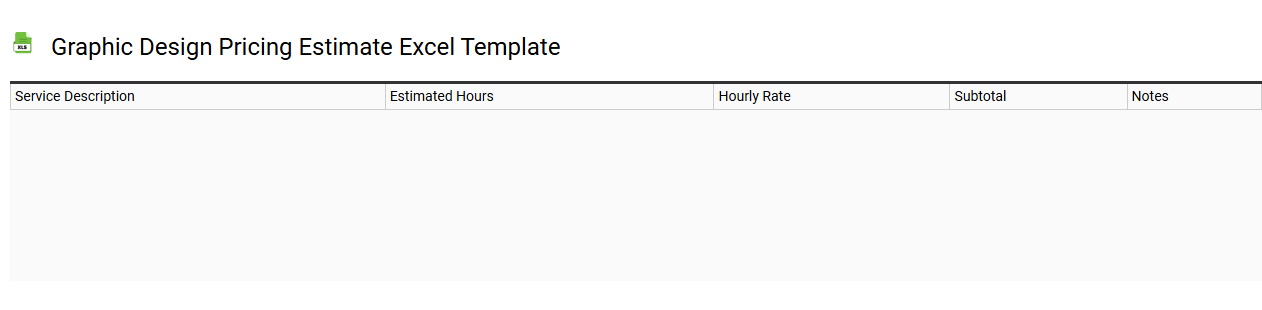 Graphic design pricing estimate Excel template