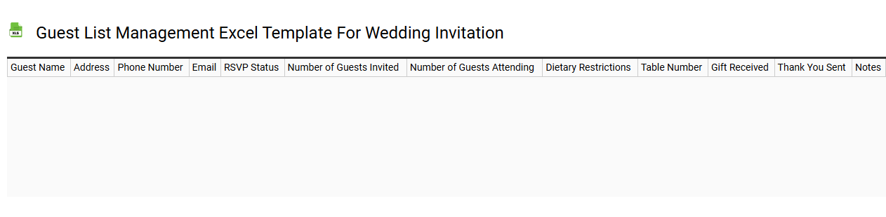 Guest list management Excel template for wedding invitation