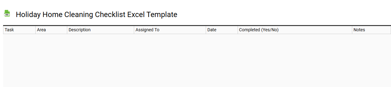 Holiday home cleaning checklist Excel template