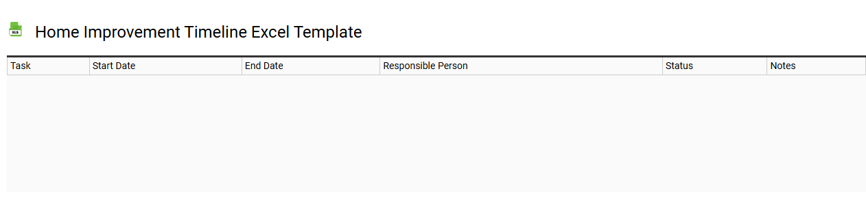 Home improvement timeline Excel template