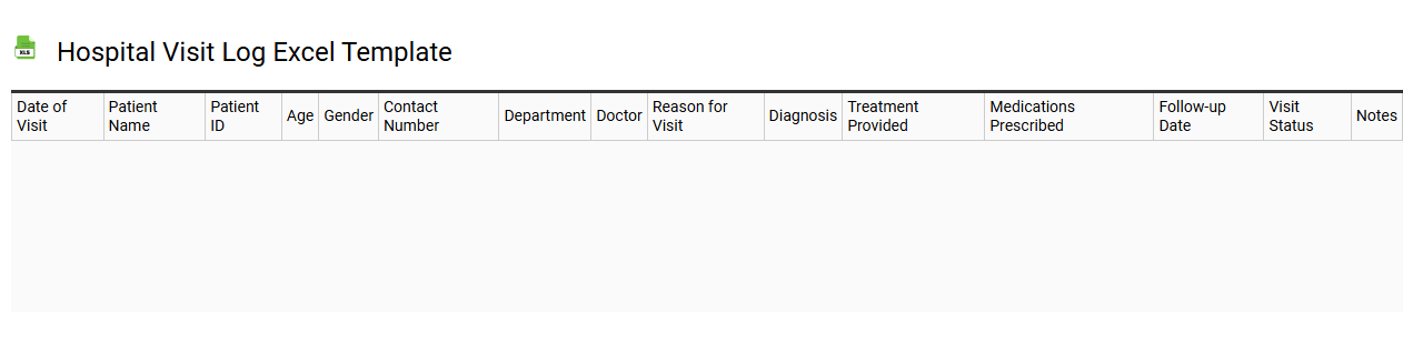 Hospital visit log Excel template