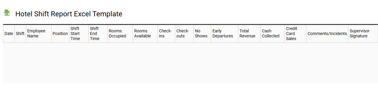 Hotel shift report Excel template