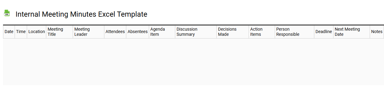 Internal meeting minutes Excel template