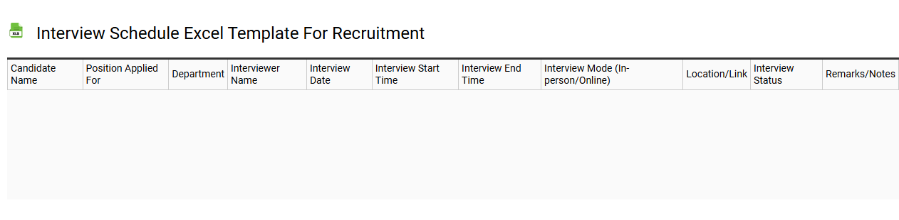 Interview schedule Excel template for recruitment