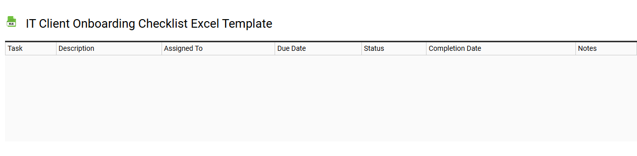 IT client onboarding checklist Excel template