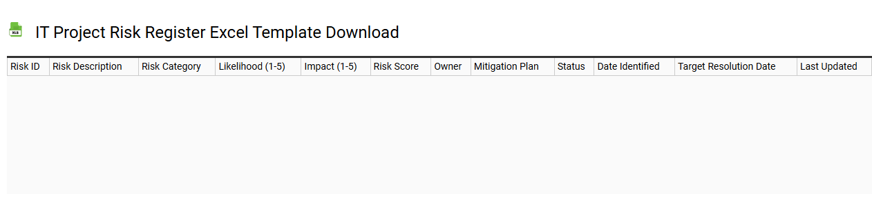 IT project risk register Excel template download