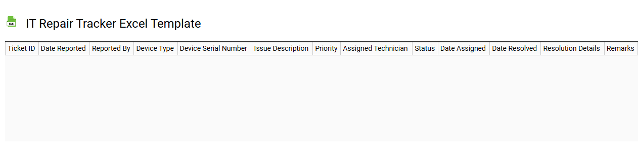 IT repair tracker Excel template