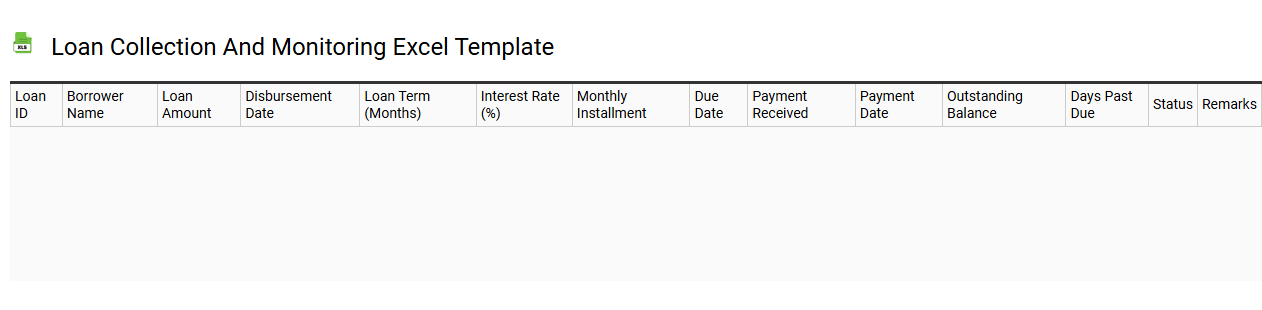 Loan collection and monitoring Excel template