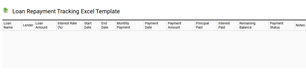 Loan repayment tracking Excel template