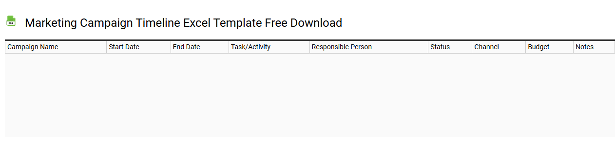 Marketing campaign timeline Excel template free download