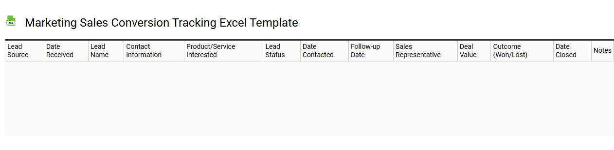 Marketing sales conversion tracking Excel template