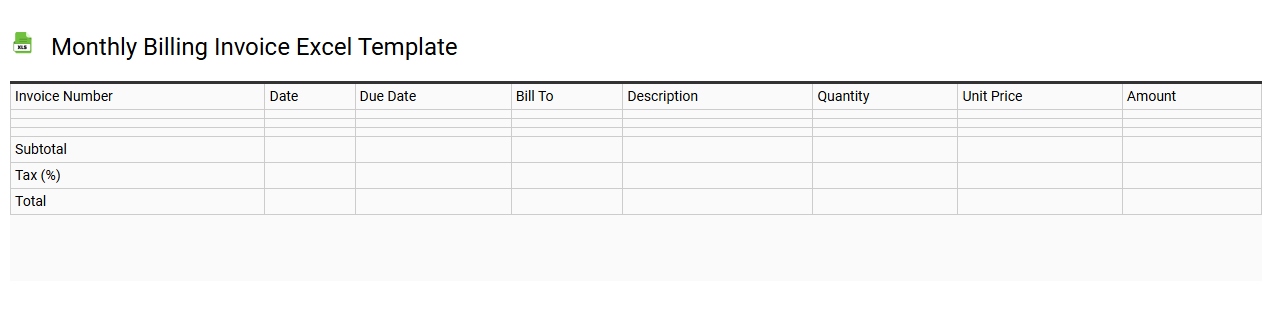 Monthly billing invoice Excel template