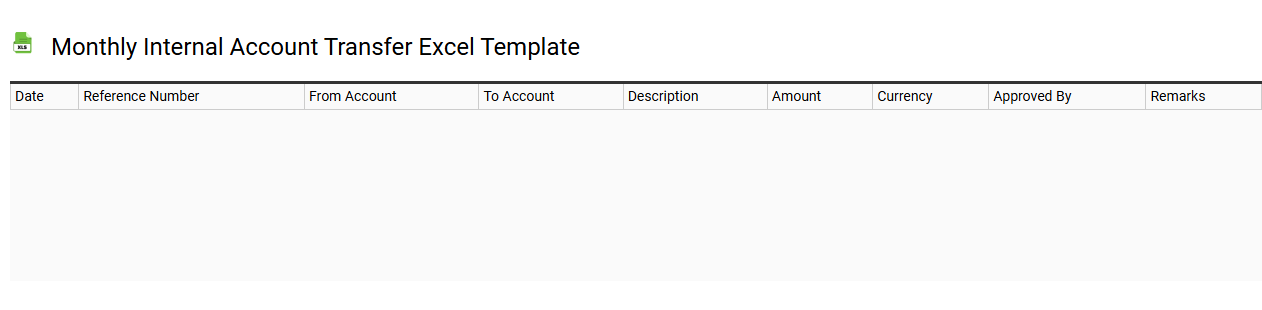 Monthly internal account transfer Excel template