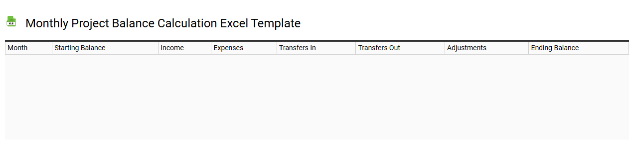 Monthly project balance calculation Excel template