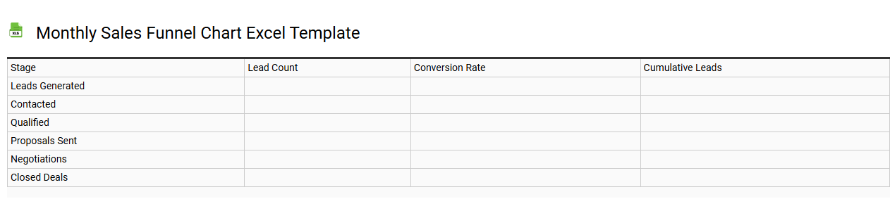 Monthly sales funnel chart Excel template