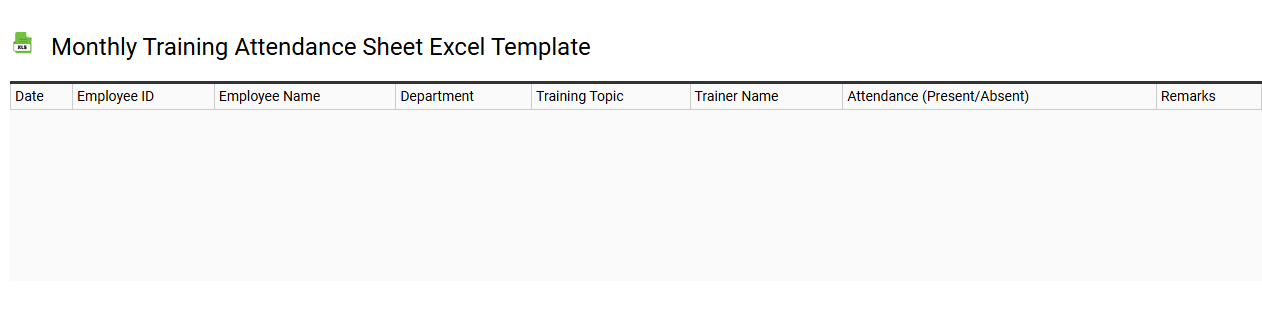 Monthly training attendance sheet Excel template