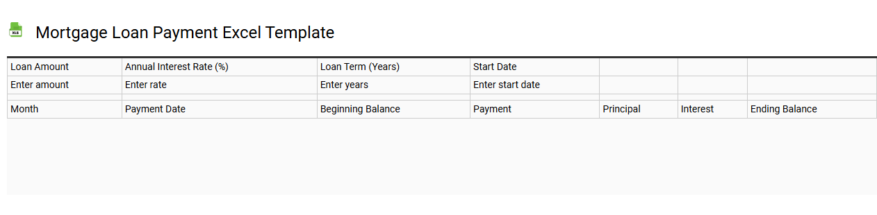 Mortgage loan payment Excel template