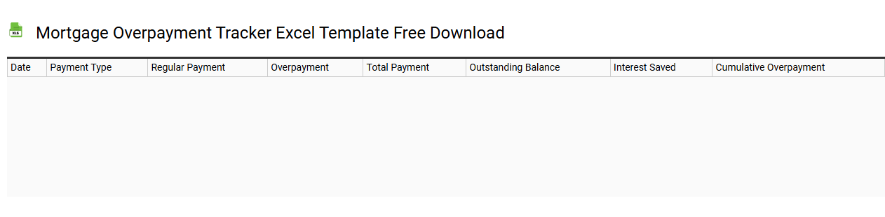 Mortgage overpayment tracker Excel template free download