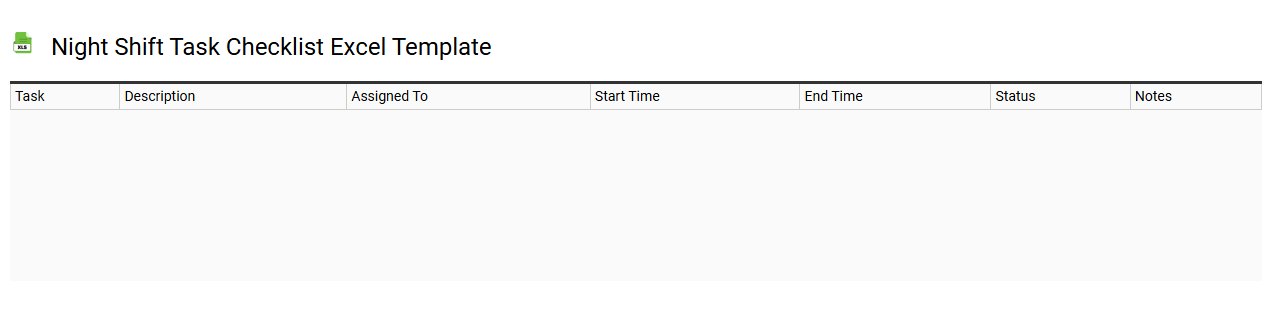 Night shift task checklist Excel template