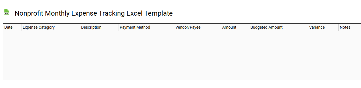 Nonprofit monthly expense tracking Excel template