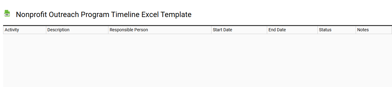 Nonprofit outreach program timeline Excel template