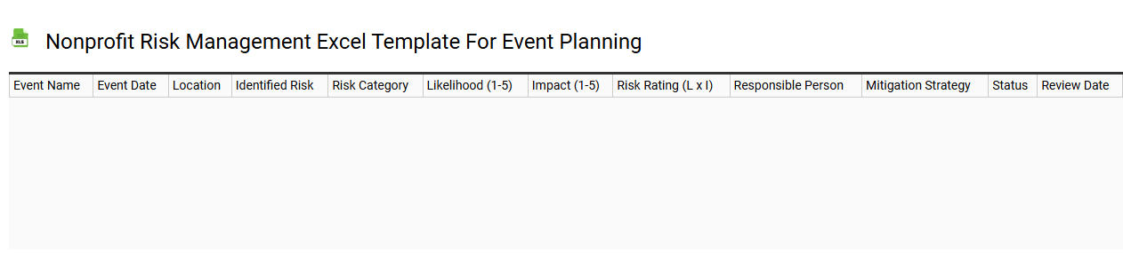 Nonprofit risk management Excel template for event planning