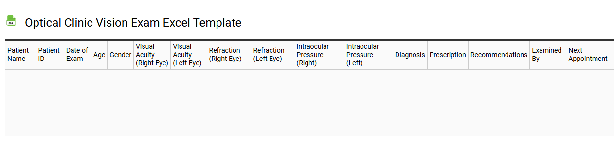 Optical clinic vision exam Excel template