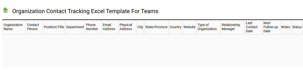 Organization contact tracking Excel template for teams