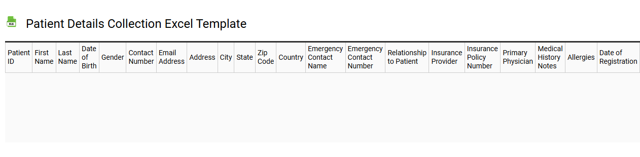 Patient details collection Excel template