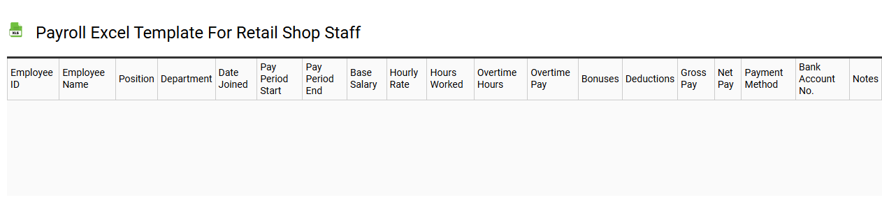 Payroll Excel template for retail shop staff