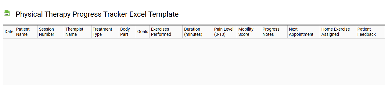 Physical therapy progress tracker Excel template