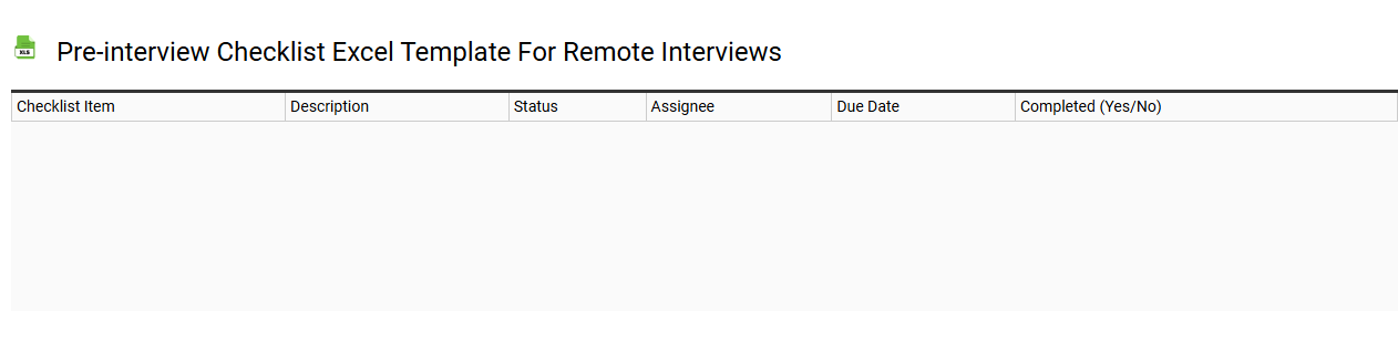 Pre-interview checklist Excel template for remote interviews