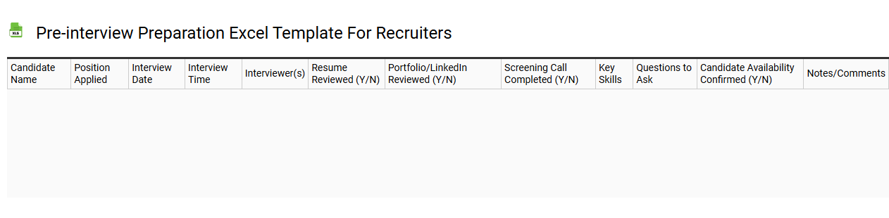 Pre-interview preparation Excel template for recruiters